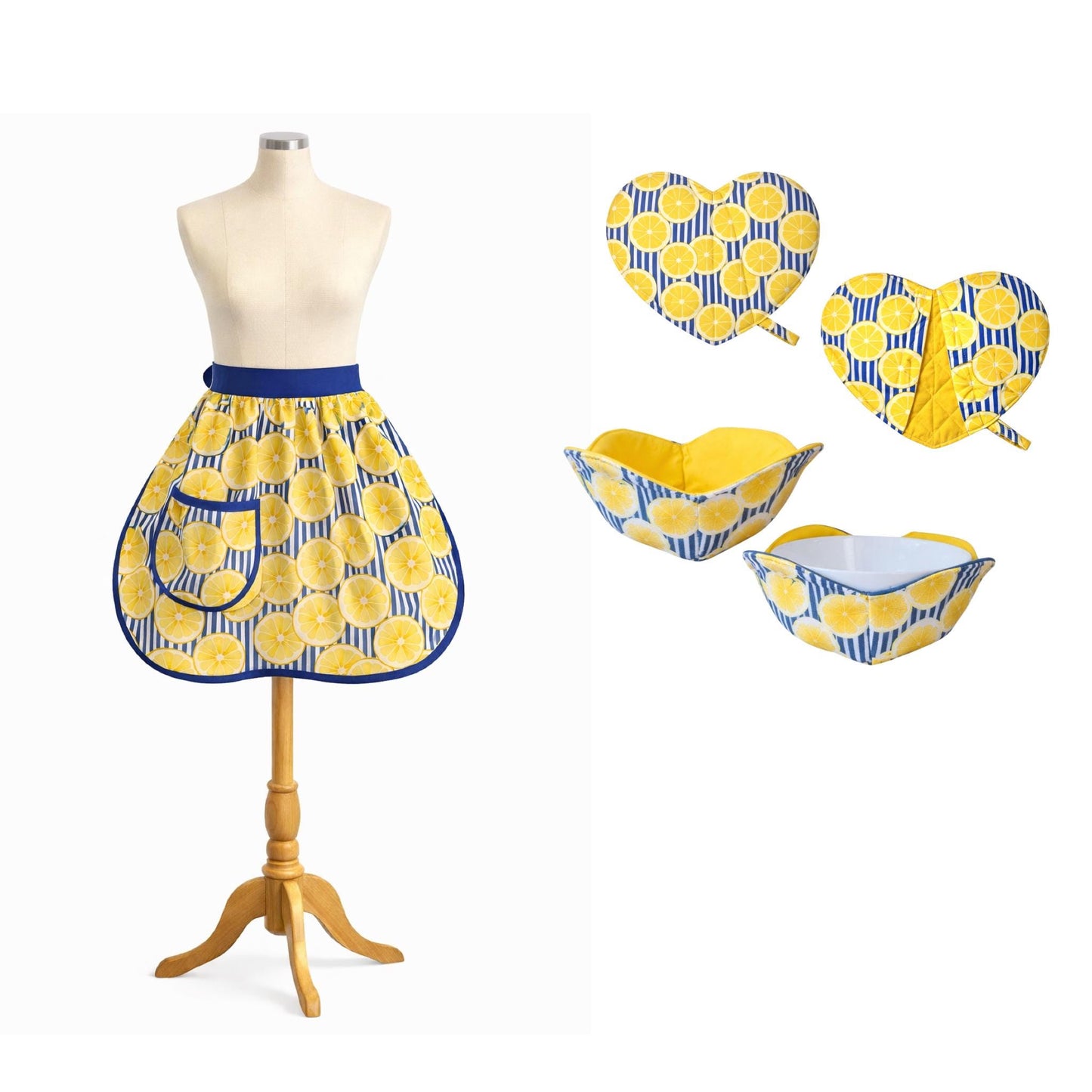 Coordinated Kitchen Set - Apron, Oven Mitt & Bowl Cozy