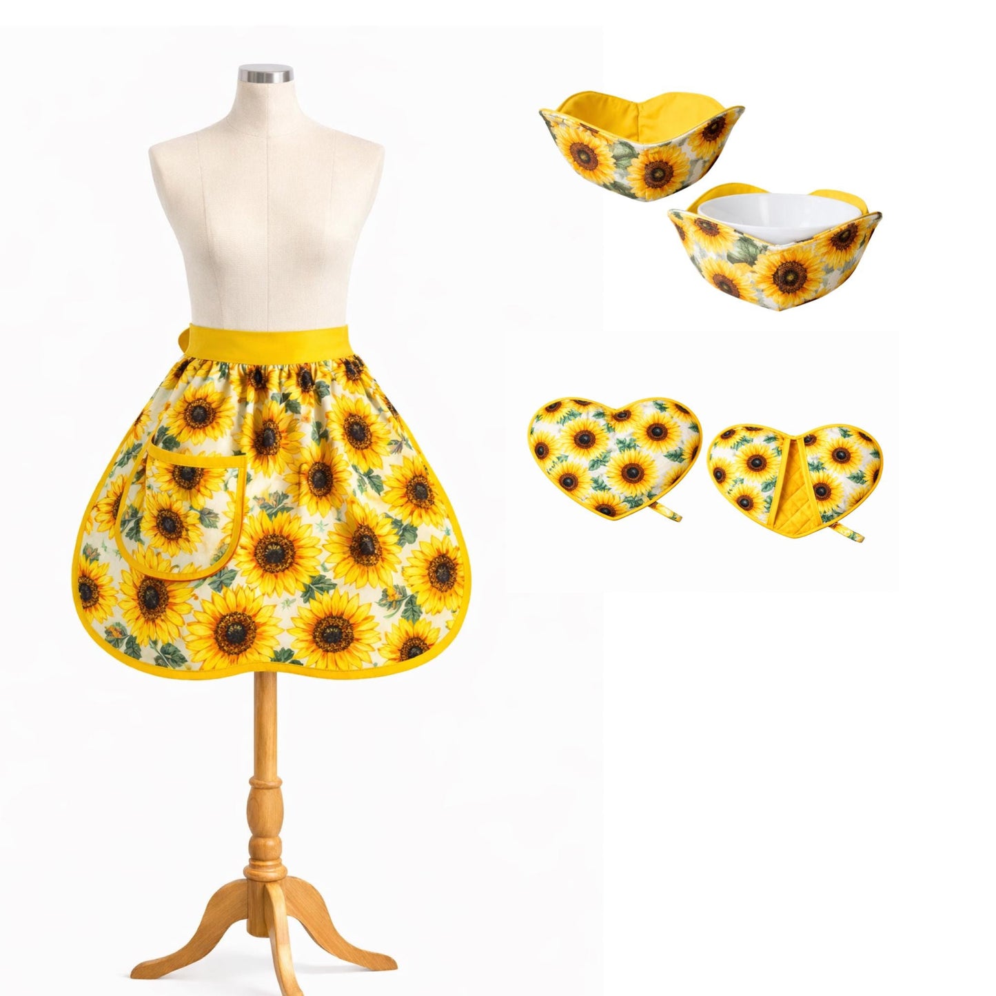 Coordinated Kitchen Set - Apron, Oven Mitt & Bowl Cozy